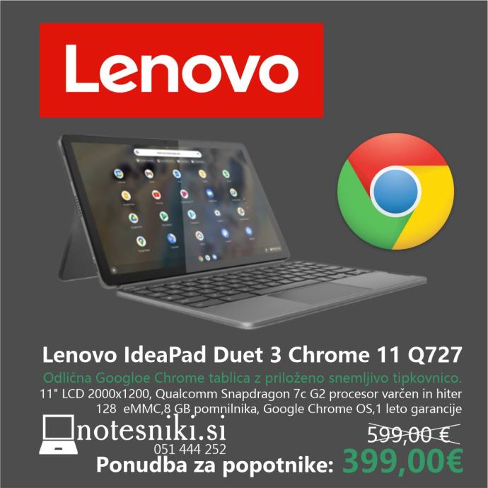 Lenovo IdeaPad Duet 3 Chrome 11 Q727- Hybrid