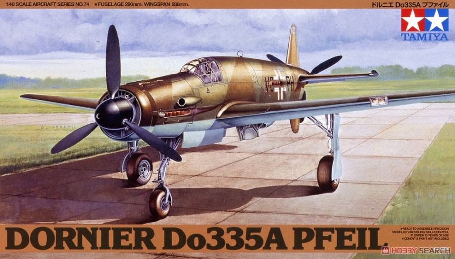 Maketa letala Tamiya 61074 Dornier Do-335A Pfeil z dodatki