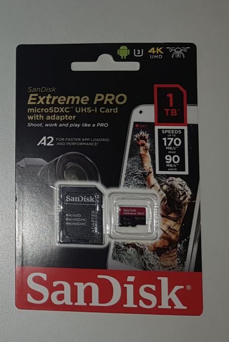 Sandisk extreme PRO 1tb U3 A2  170mb/s read 90mb/s write