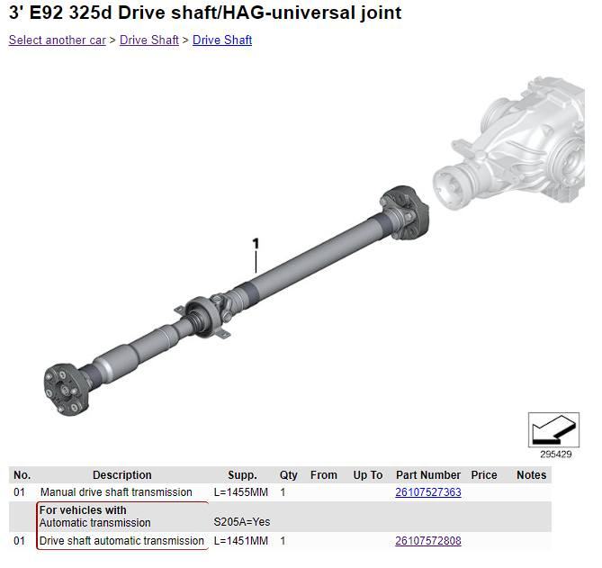 Kardan 1451mm 325d automatik e90 e91 e92 e93