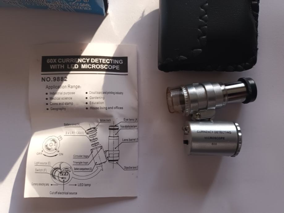 Currency Detecting Microscope 60X Loupe