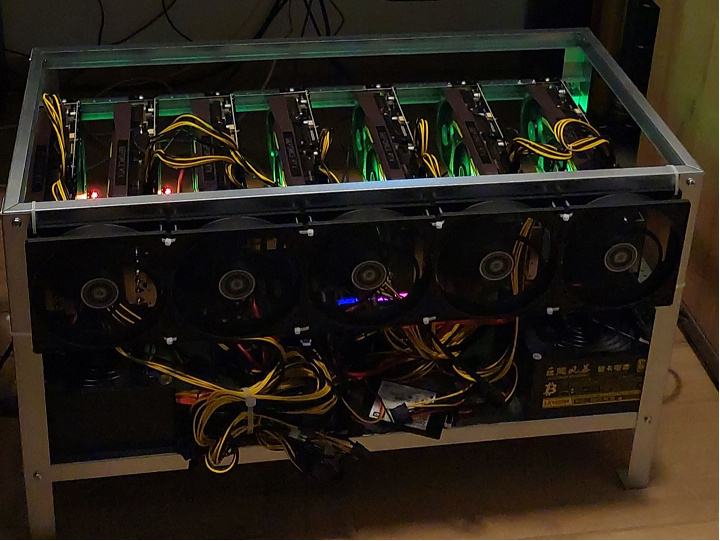 Mining rig 7 x RTX 3070TI 8GB (570mh/s-1000W)