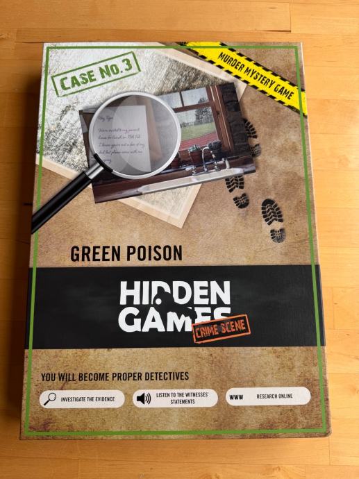 Detektivska družabna igra - hidden games, crime sceene, green poison