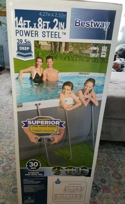 Bestway Power Steel Oval Frame Pool Set 13,91' x 8,2' x 39,5“ *v roki