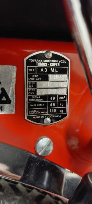 Tomos Avtomatik A3 49 Cm3, 1985 L.