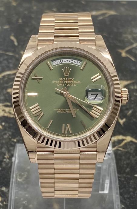 ROLEX DAY-DATE OLIVE ROMAN DIAL (SOLID SWISS CLON!) ETA cal. 3255