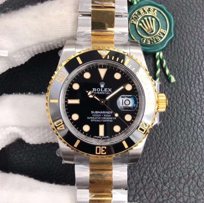 ROLEX SUBMARINER BICOLOUR CLON NOOB FACTORY V12 ETA cal. 3135 116613LN