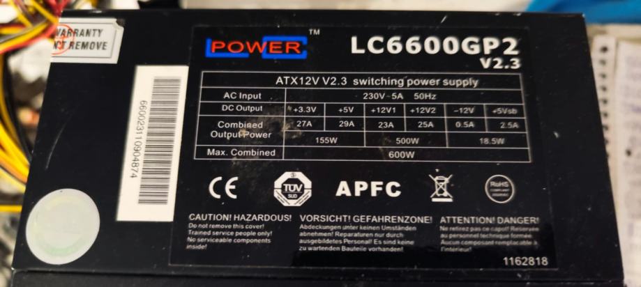 600W LC POWER LC6600GP2 v2.3 napajalnik