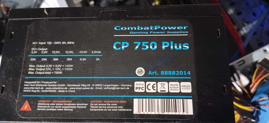 750W Inter-Tech CP750plus gaming napajalnik