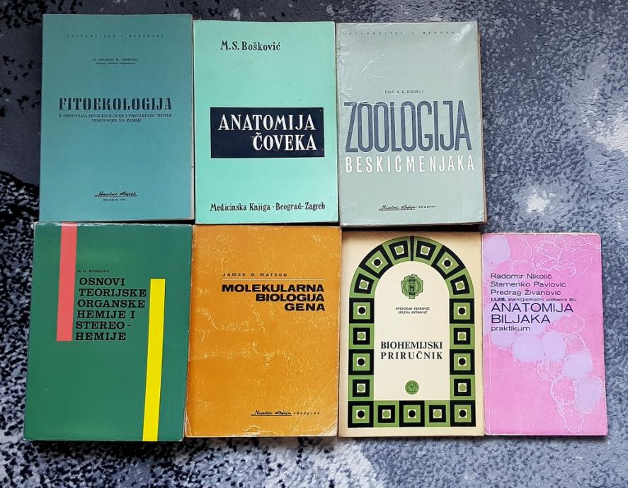 Strokovne knjige, anatomija, biologija, zoologija, biokemija