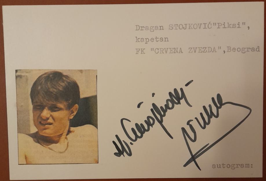 Dragan Stojković Piksi,(Crvena Zvezda)originalni avtogram