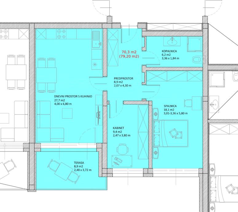 3-sobno stanovanje, Sv. Ana v Slov. goricah, 70 m2 + atrij (prodaja)