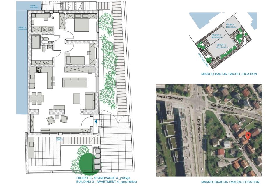 Ljubljana Trnovo dolgoročno oddamo 3,5 sobno z atrijem (oddaja)