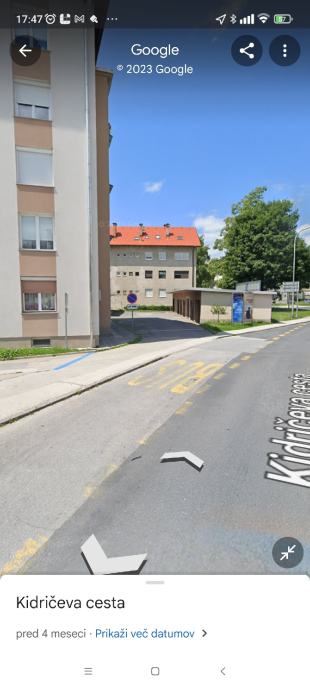 Lokacija garaže: Kranj, Gosposvetska ulica (oddaja)