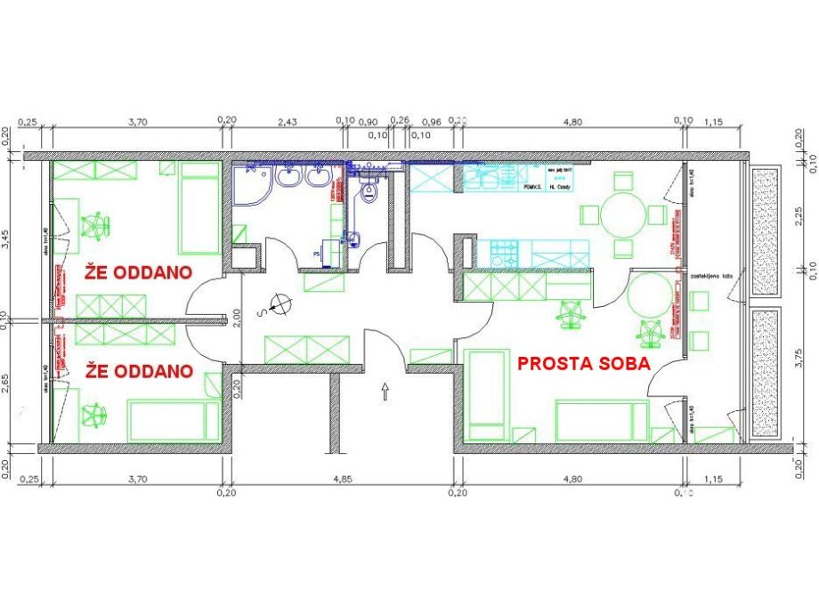 Oddamo 2-posteljno sobo dvema študentkama-bruckama, Lj.-Center (oddaja)