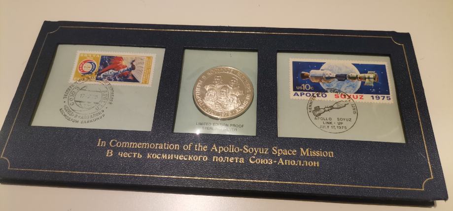 Spominski srebrnik na vesoljski odpravi Apollo-Soyuz 1975