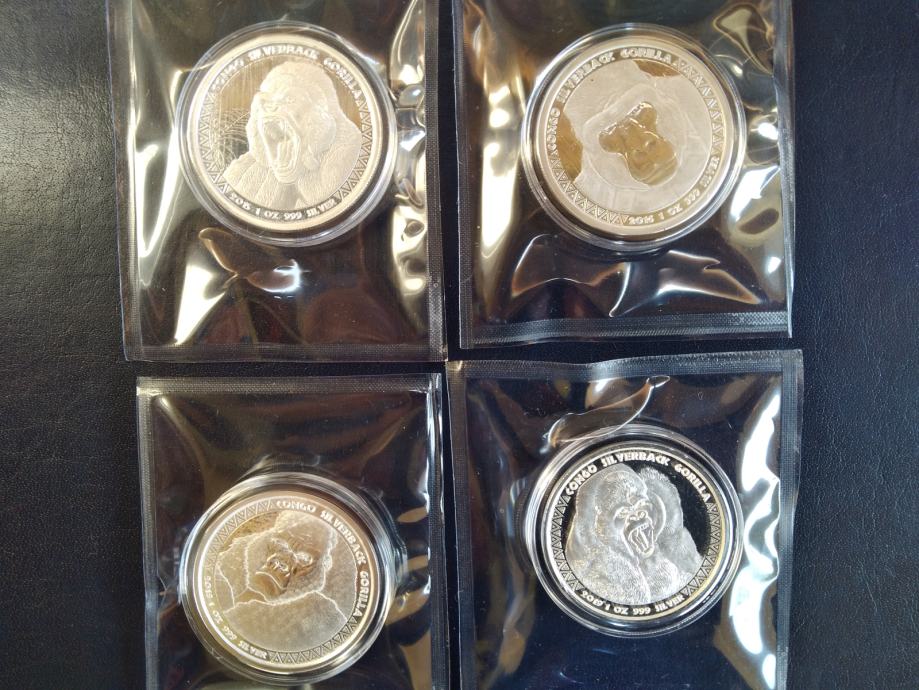 GORILA KONGO 2015,2016,2018,2019  LOT 4X unc KOM 35