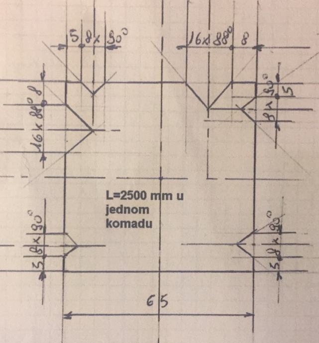 Prizma za upogibni stroj L=2500