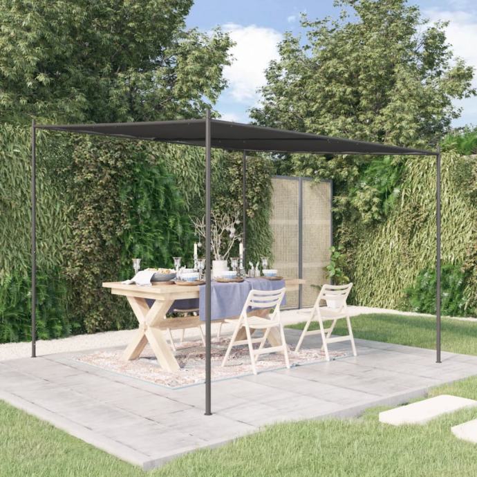 vidaXL Paviljon antracit 3x3 m 180 g/m² blago in jeklo