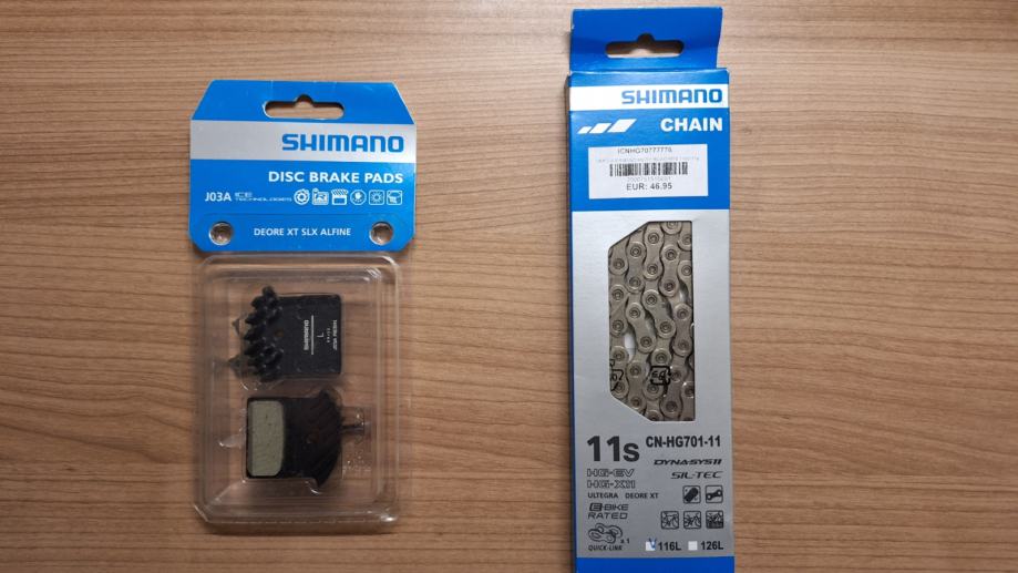 Shimano veriga in zavore, novo