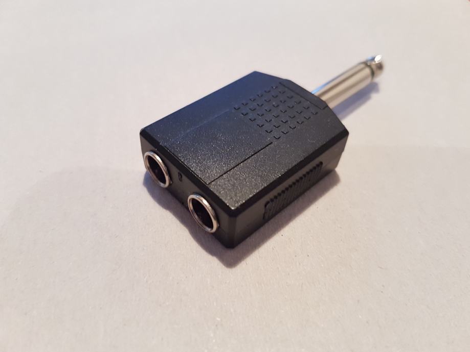 2x mono v 1x mono 6,3 mm jack adapter