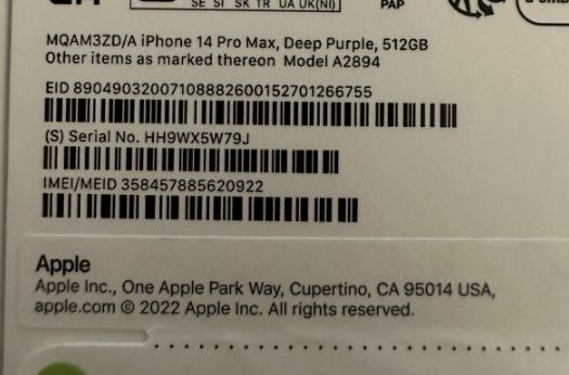 Apple iPhone 14 Pro Max 512GB Deep Purple