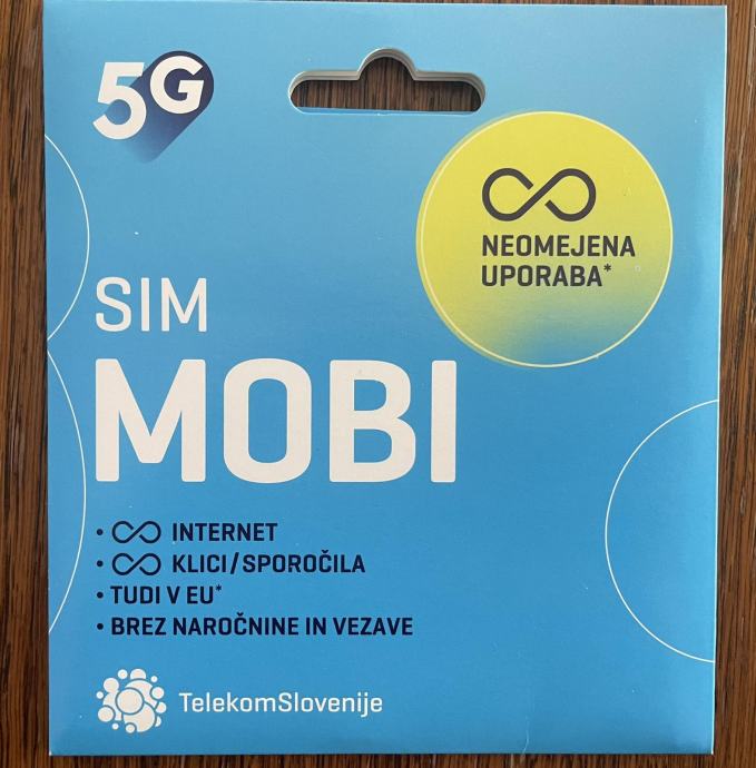 SIM kartica MOBI nova + 42 eur dobroimetja