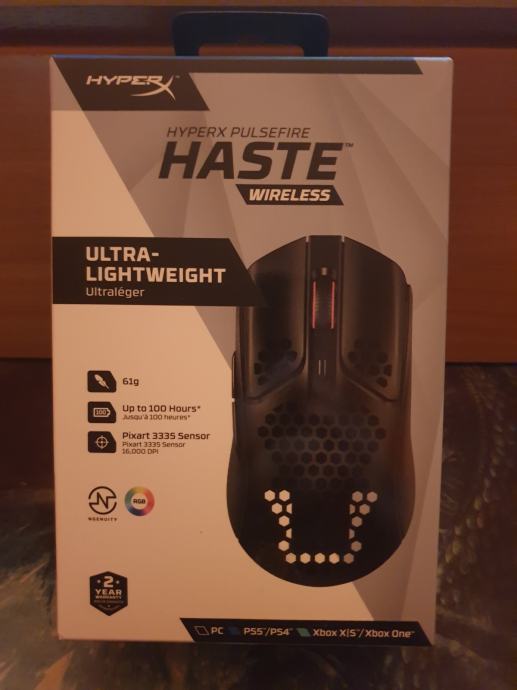 HyperX Pulsefire Haste Wireless, črna