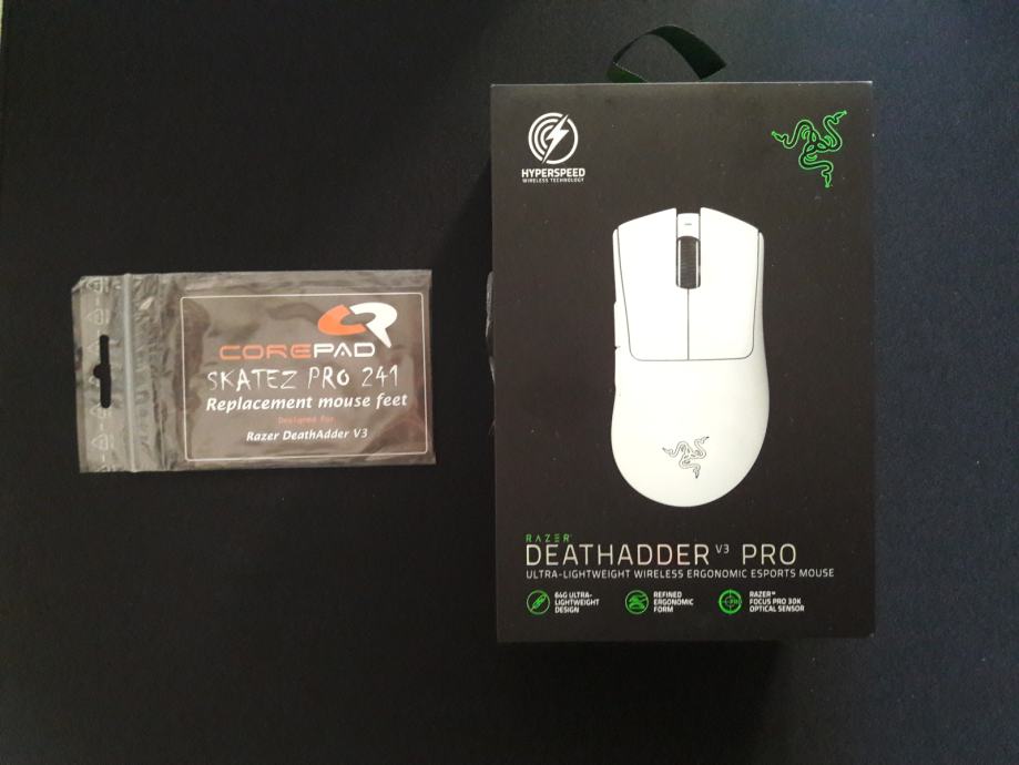 Razer Deathadder v3 Pro + Corepad Skatez + Razer Dongle 4000Hz