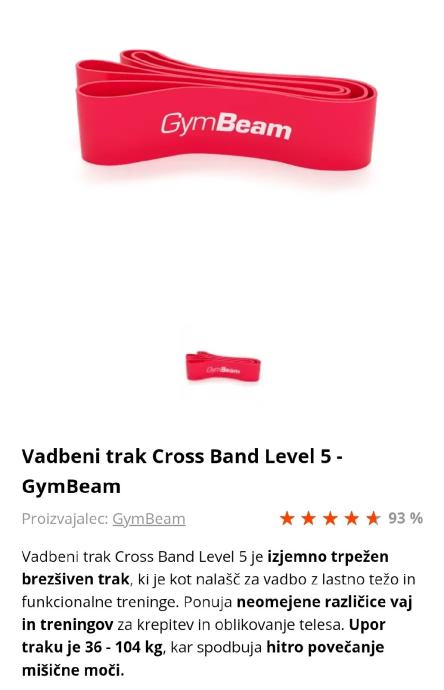 Vadbeni trak level 5 GymBeam