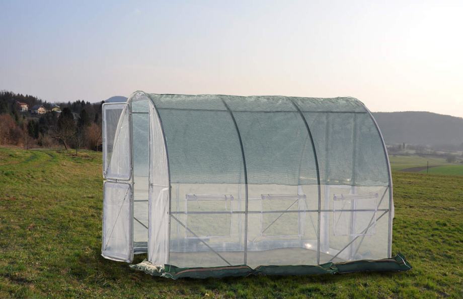 Rastlinjak Greenhouse 3x3x2,3m s kovinskimi vrati