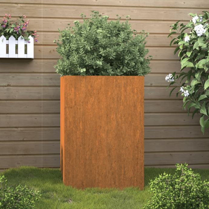 vidaXL Cvetlično korito 52x48x75 cm corten jeklo