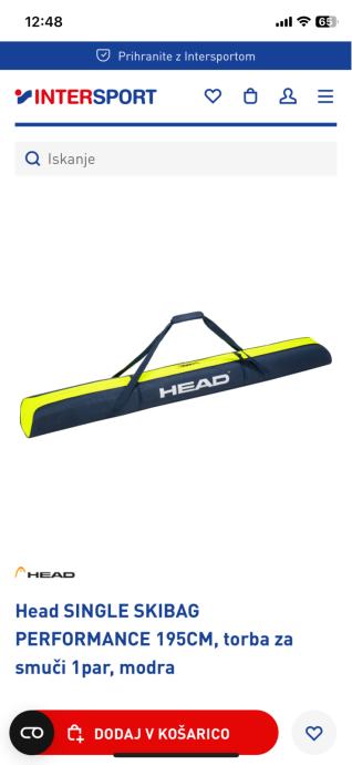 Torba za smuči HEAD DVOJNA (2PARA) 195 CM NOVA