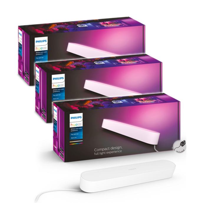 3x Philips Hue White and Colour Ambiance Play Light Bar - Ugodno