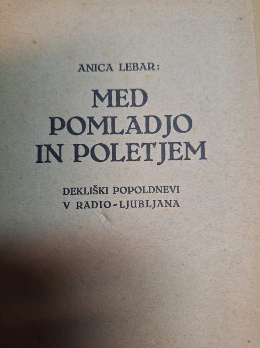 ANICA LEBAR MED POMLADJO IN POLETJEM 1931