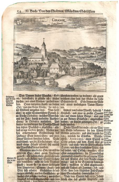 CERKNICA - VALVAZOR, SLAVA VOJVODINE KRANJSKE, 1689 + CHAISERSFELT