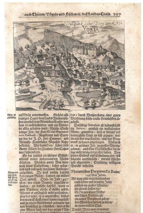 IDRIJA - GRAD, MESTO - VALVAZOR, SLAVA VOJVODINE KRANJSKE, 1689