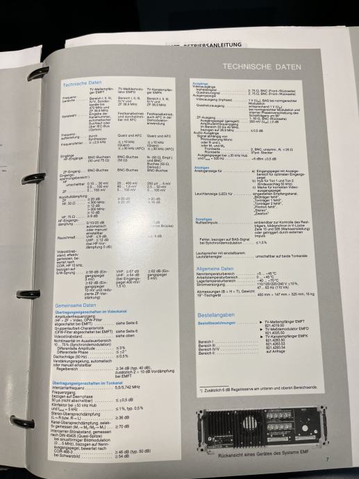 Rohde & Schwarz Emft Tv Merilni Sprejemnik Tv Mess Empfanger