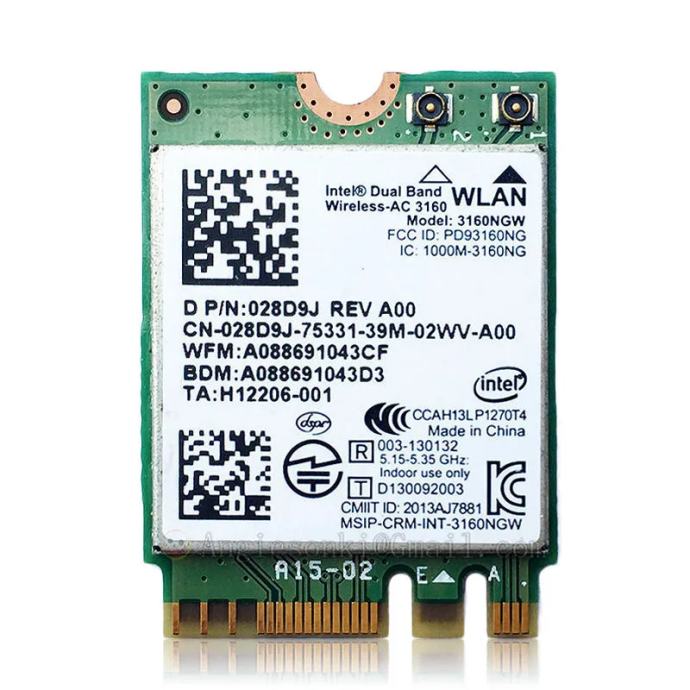 Intel Dual Band Wireless-AC 3160 3160NGW NGFF Bluetooth 4.0 Wifi WLAN