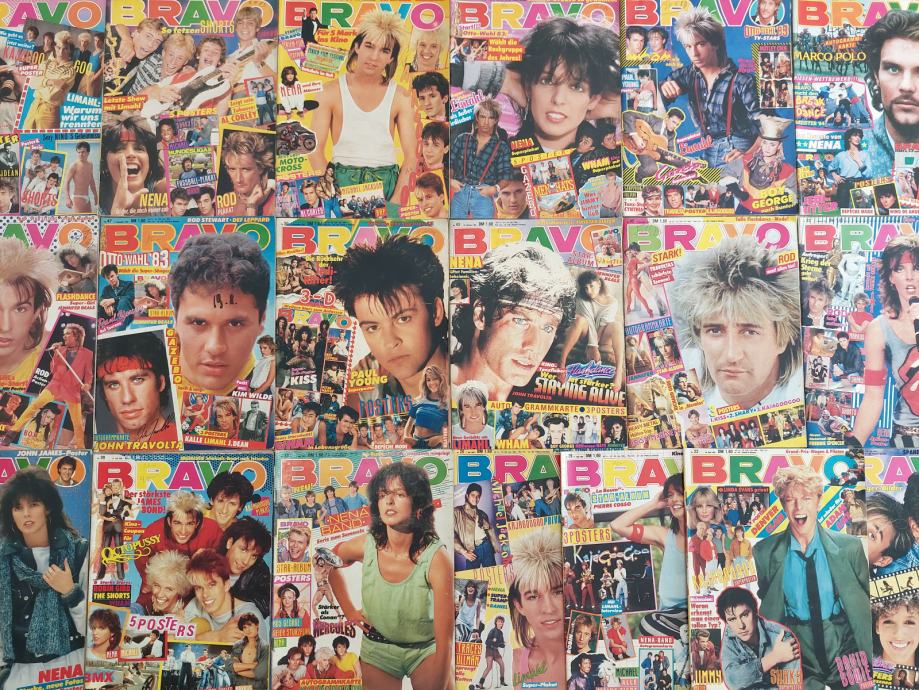 STARE GLASBENE REVIJE BRAVO,1983,POP,ROCK,DISCO,FILMSKE ZVEZDE...19 ×