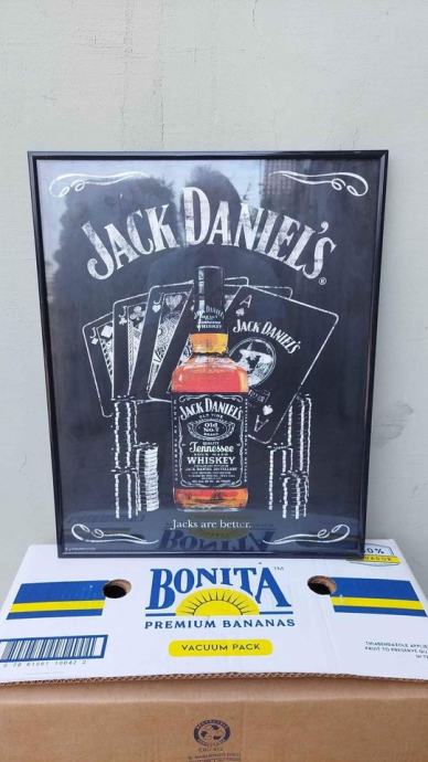 Uokvirjena un zasteklena slika JACK DANIELS.