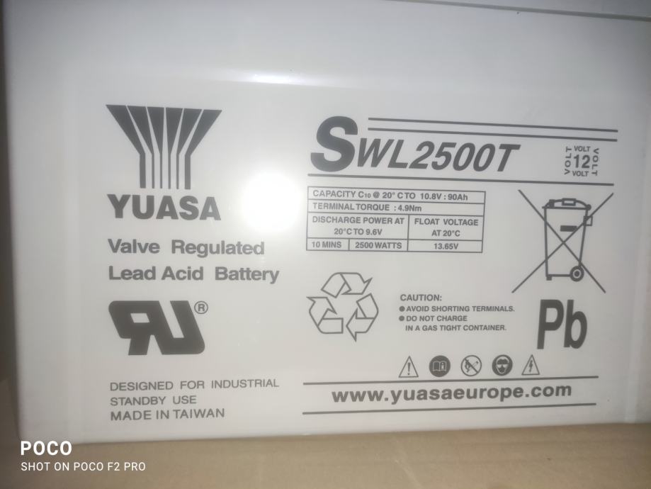 AKOMULATOR YUASA 2500 SWL 2500T 90 Ah ciklični