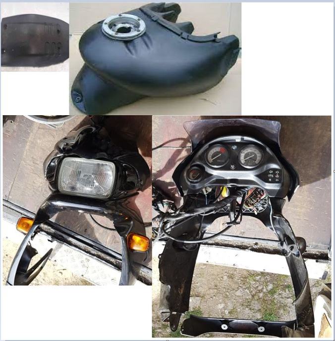 bmw f650 tank,luči,plastike,izpuh,...