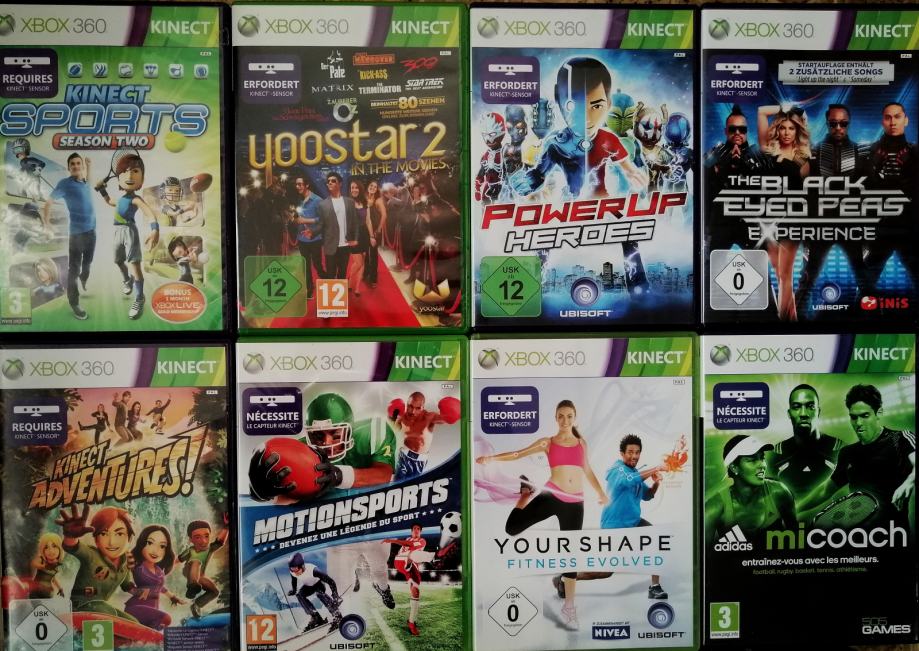 KINECT senzor za Xbox 360 + 5 originalnih interaktivnih iger