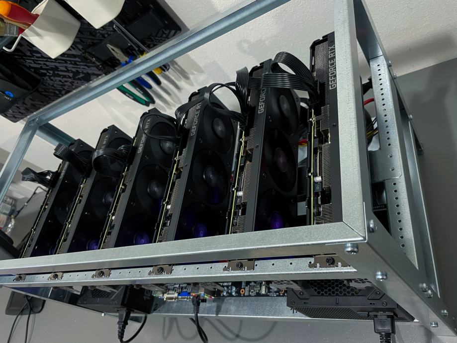 Mining Rig 370 Mh S Eth 6 X Rtx 3070 Ti Garancija