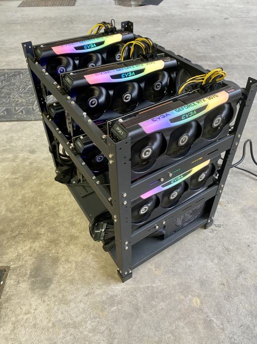 Profesionalen mining rig, 6x RTX 3070, NON LHR