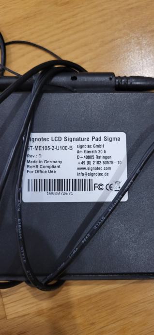 ST ME105-2-u100-B Signotec LCD podpisna tablica plošča PAD SIGMA