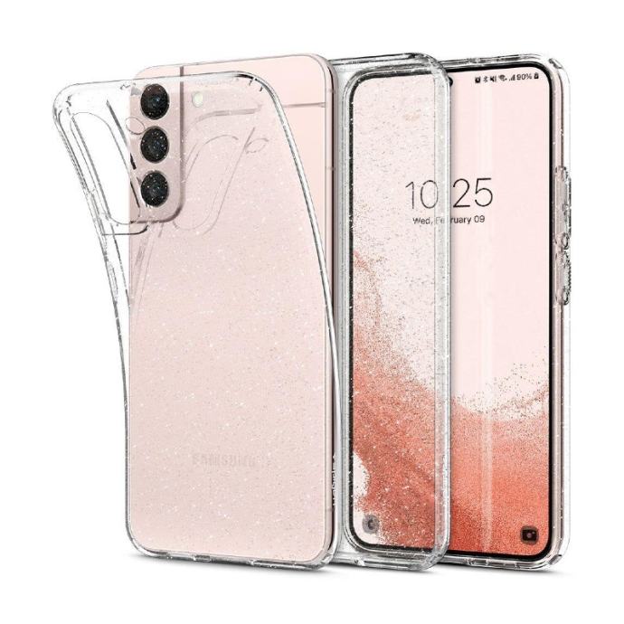 Ovitek Spigen Liquid Glitter Crystal za Samsung Galaxy S22 Transparent