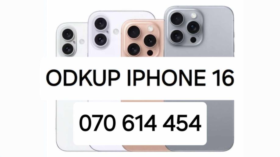 ODKUP APPLE 16,16 plus,16 pro...070 614-454