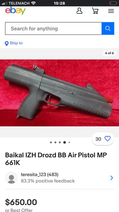 Baikal IZH Drozd BB Air Pistol MP